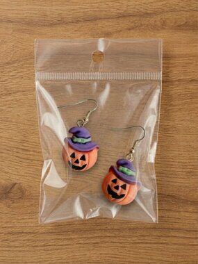 NEW Women's Earrings Halloween Pumpkin Jack-o-lantern Jewelry Cute Dangle Drop